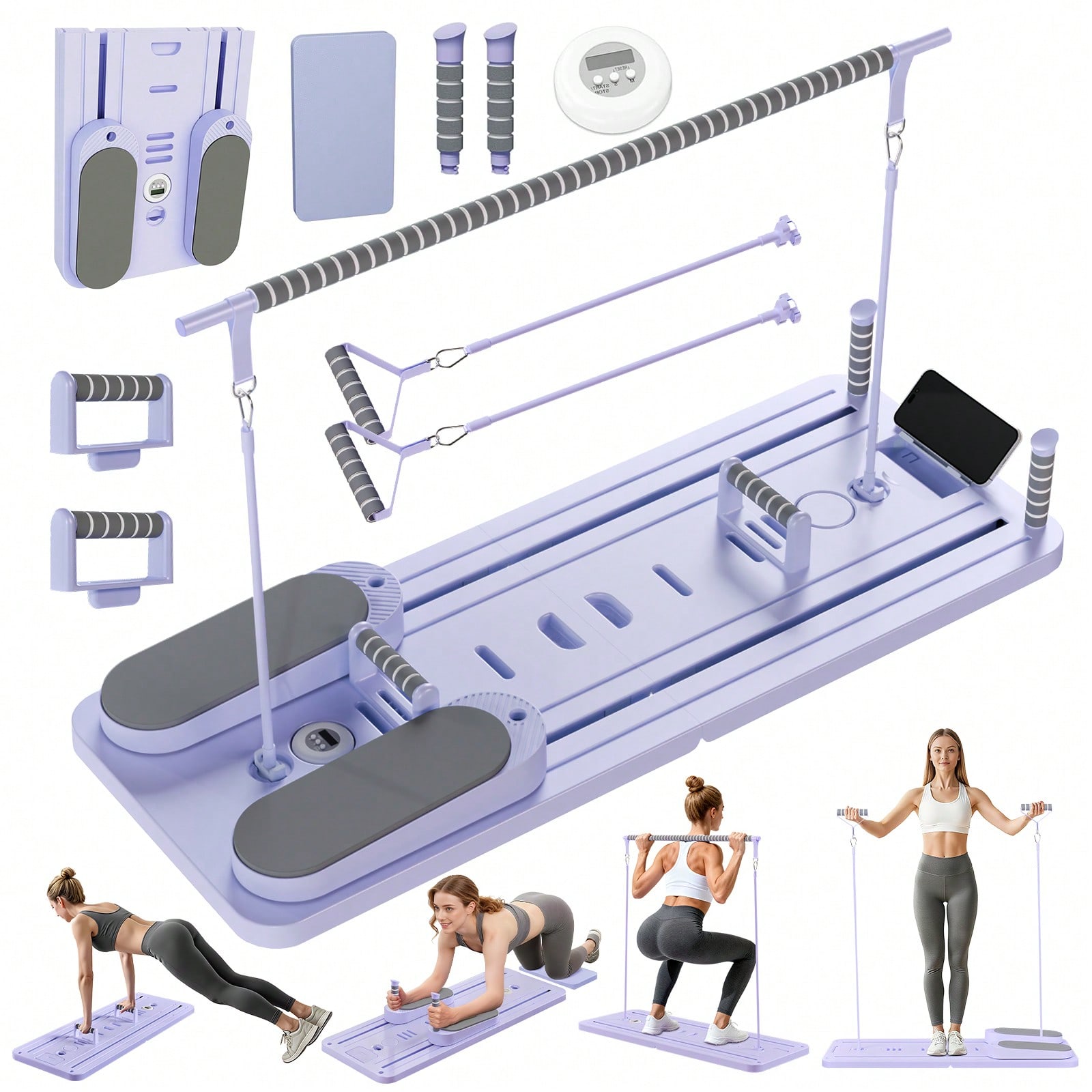Fitness Equipment - Barlı Pilates Reformer, Telefon Tutuculu Pilates
