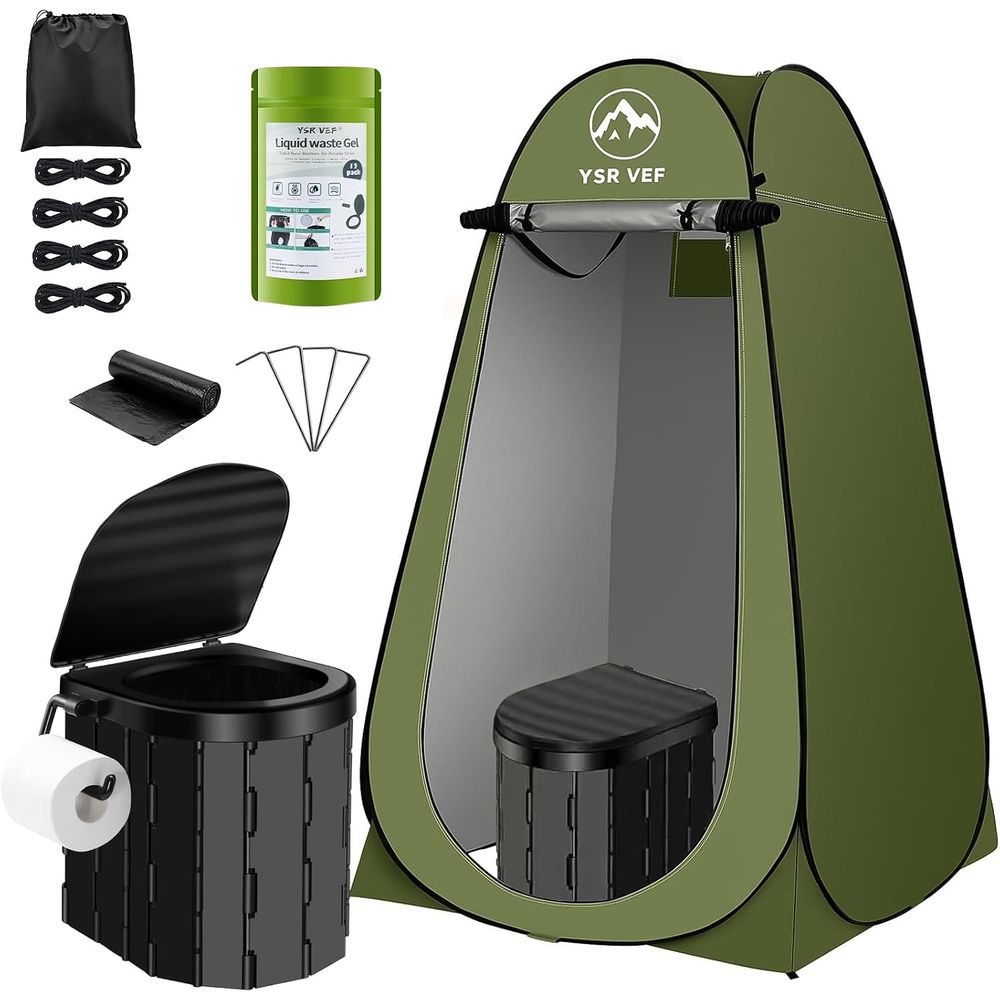 Camping - Taşınabilir Tuvalet Seti, Açılır Gizlilik Çadırlı
