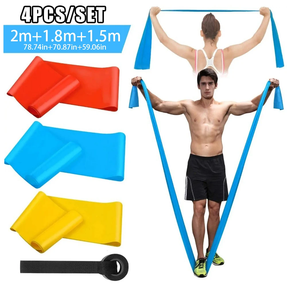 Pilates Bar Kit With Resistance Bands - 4 adet/takım elastik Fitness bantları direnç